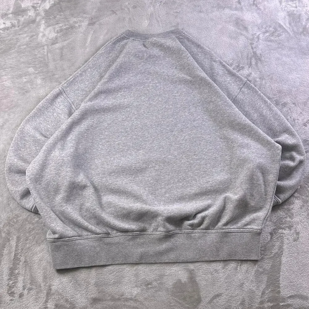 Nike Center Swoosh Sweatshirt Mens Small Gray Crewneck Oversized Baggy